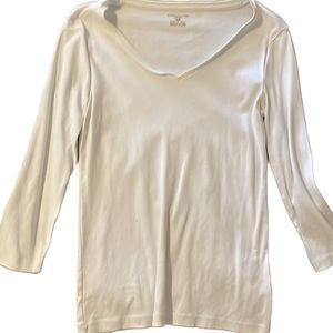 Jones New York White Long Sleeve Top